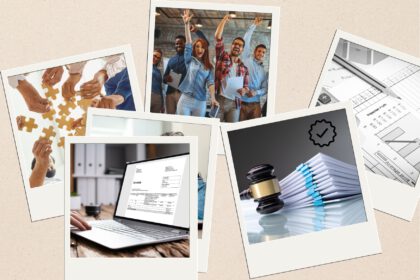 Menschen im Unternehmen erledigen ihre Steuern