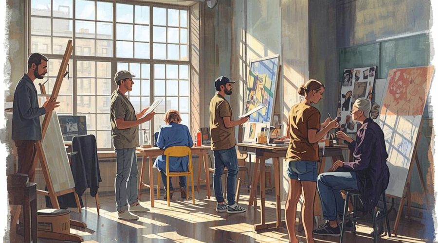 Workshop Menschen in einem Atelier