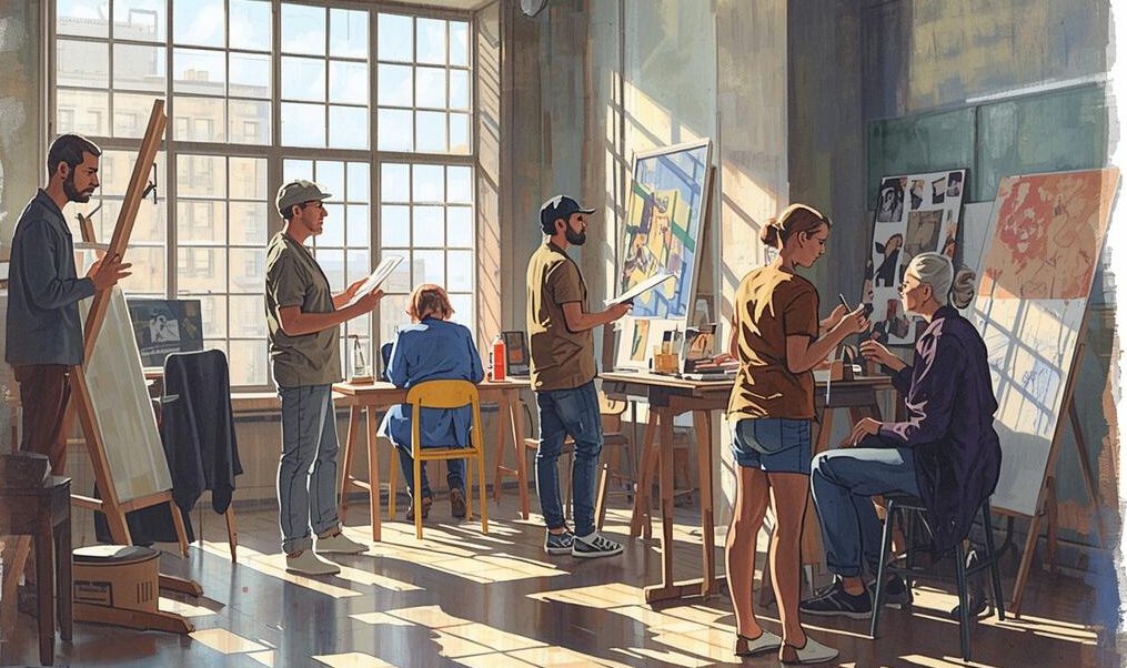 Workshop Menschen in einem Atelier