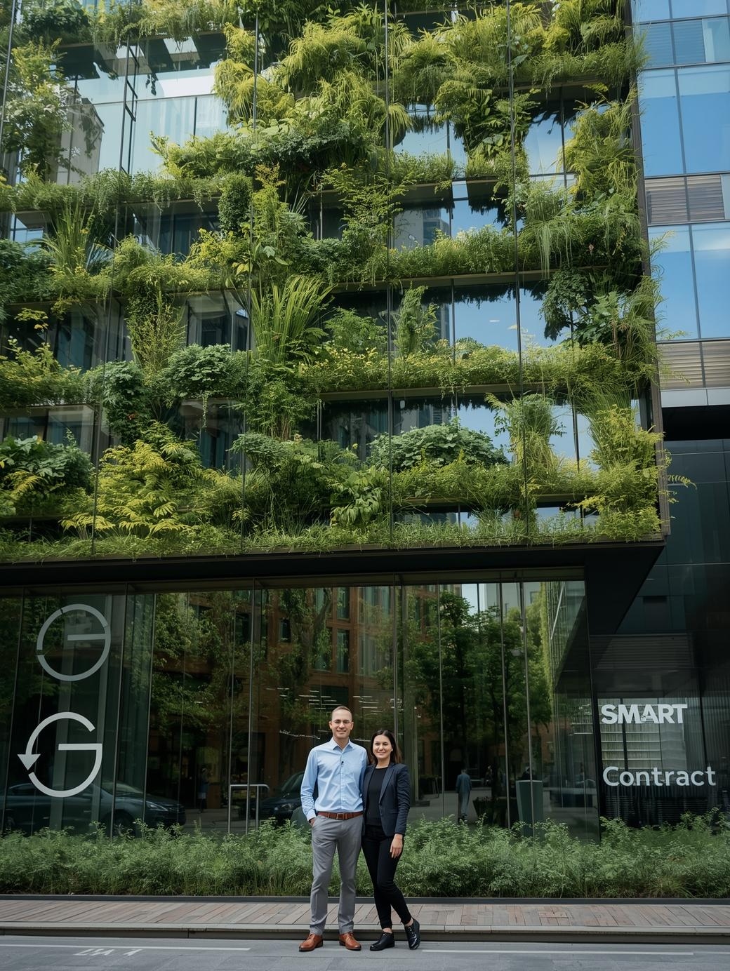 Couple in Front of a green house