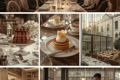 Verschiedene Szenen eines Restaurantbesuchs